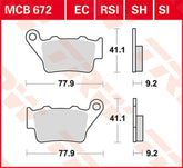 TRW BRAKE PAD TRW MCB672SH | MCB672SH