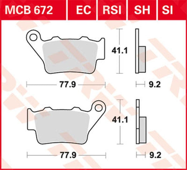 TRW BRAKE PAD TRW MCB672 | MCB672