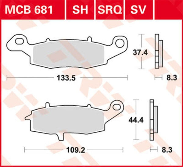 TRW BRAKE PAD TRW MCB681SH | MCB681SH