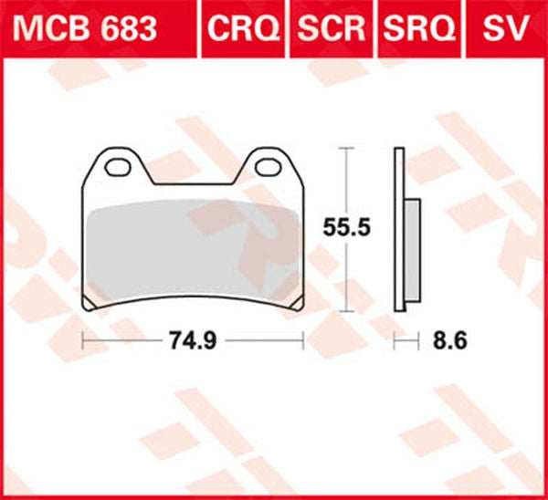 TRW BRAKE PAD TRW MCB683SV | MCB683SV