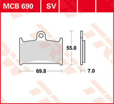 TRW BRAKE PAD TRW MCB690SV | MCB690SV