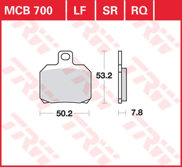 TRW BRAKE PAD TRW MCB700 | MCB700