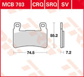 TRW BRAKE PAD TRW MCB703SV | MCB703SV
