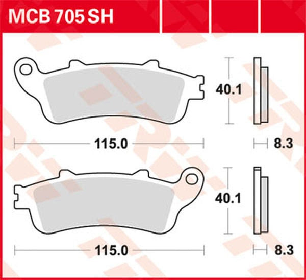 TRW BRAKE PAD TRW MCB705SH | MCB705SH
