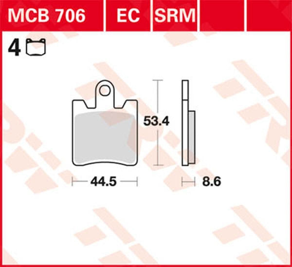 TRW BRAKE PAD TRW MCB706SV | MCB706SV