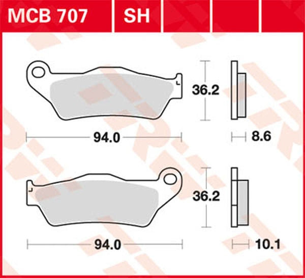 TRW BRAKE PAD TRW MCB707SH | MCB707SH