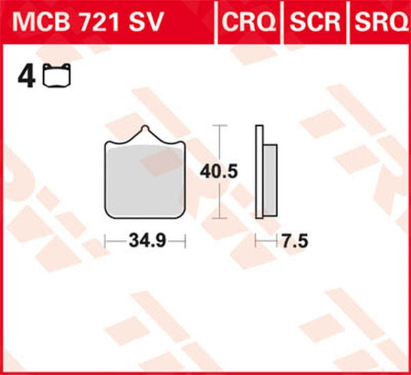 TRW BRAKE PAD TRW MCB721CRQ | MCB721CRQ