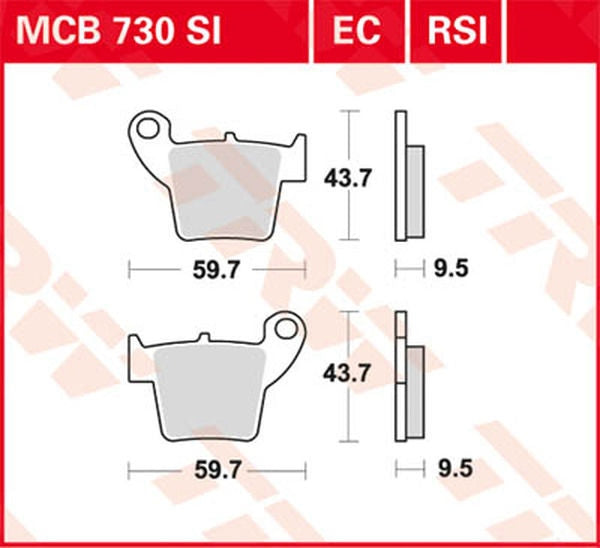 TRW BRAKE PAD TRW MCB730SI | MCB730SI