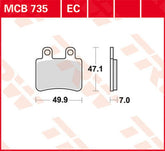 TRW BRAKE PAD TRW MCB735 | MCB735