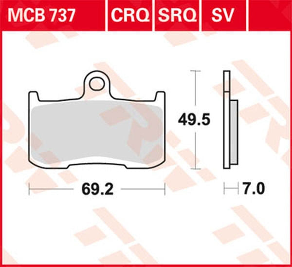 TRW BRAKE PAD TRW MCB737 | MCB737