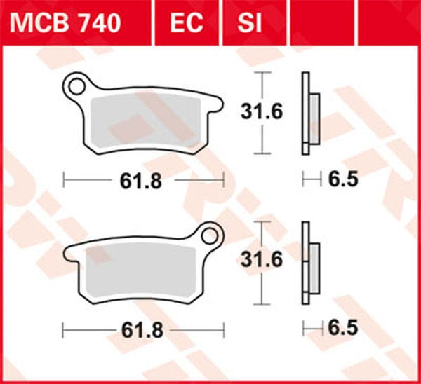 TRW BRAKE PAD ORGANIC OFFROAD | MCB740EC