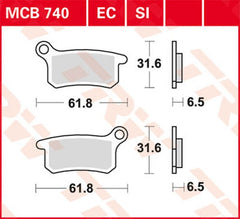 TRW BRAKE PAD ORGANIC OFFROAD | MCB740EC