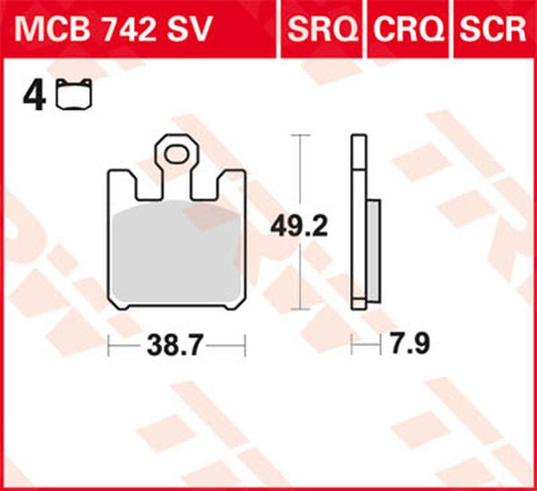TRW BRAKE PAD TRW MCB742SV | MCB742SV