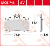 TRW BRAKE PAD TRW MCB748SV | MCB748SV