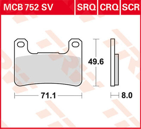 TRW BRAKE PAD TRW MCB752SV | MCB752SV