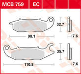 TRW BRAKE PAD TRW MCB759 | MCB759