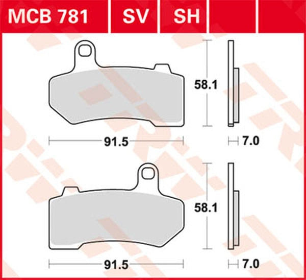 TRW BRAKE PAD TRW MCB781SH | MCB781SH