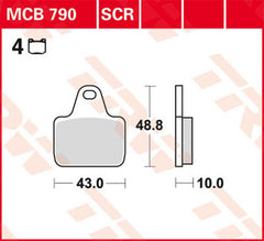 TRW BRAKE PAD SINTER RACE LON | MCB790SCR