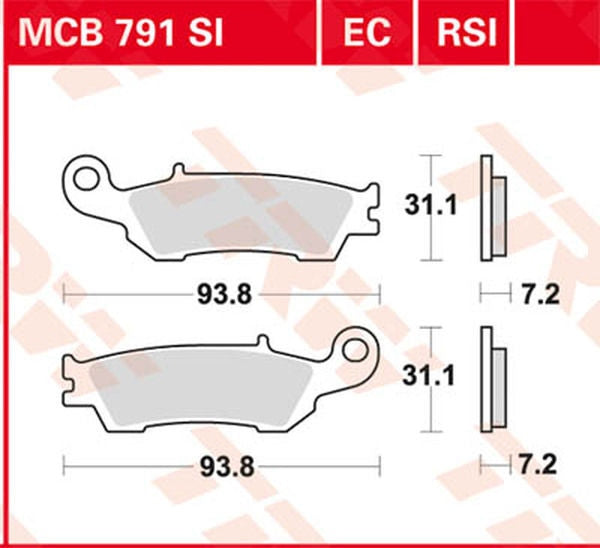 TRW BRAKE PAD TRW MCB791SI | MCB791SI