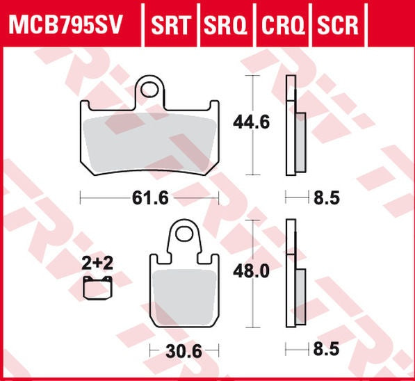 TRW BRAKE PADS SINTER TRACK | MCB795SRT