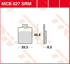 TRW BRAKE PAD SINTER SCOOTER 125+ | MCB827SRM