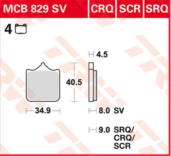 TRW BRAKE PAD TRW MCB829CRQ | MCB829CRQ
