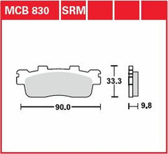 TRW BRAKE PAD SINTER SCOOTER 125+ | MCB830SRM