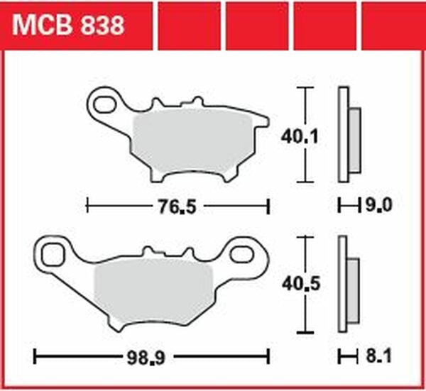 TRW BRAKE PAD ORGANIC STREET | MCB838
