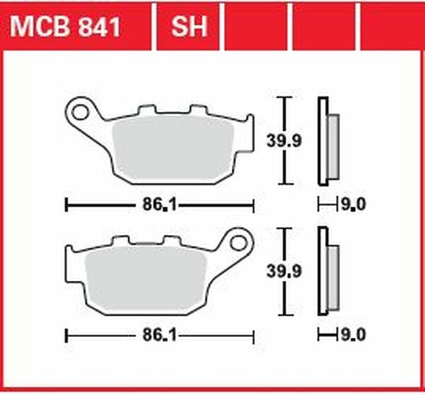 TRW BRAKE PAD SINTER REAR STREET | MCB841SH