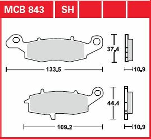TRW BRAKE PAD SINTER REAR STREET | MCB843SH