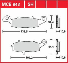 TRW BRAKE PAD SINTER REAR STREET | MCB843SH