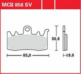 TRW BRAKE PAD SINTER FRONT STREET | MCB856SV
