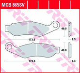 TRW BRAKE PAD SINTER FRONT STREET | MCB865SV