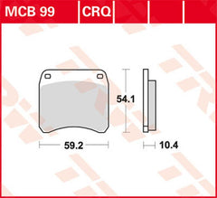 TRW BRAKE PAD ORGANIC STREET | MCB99CRQ