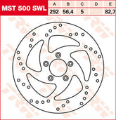 TRW FRNT BRK DISC XL/BT SWPT LEFT | MST500SWL
