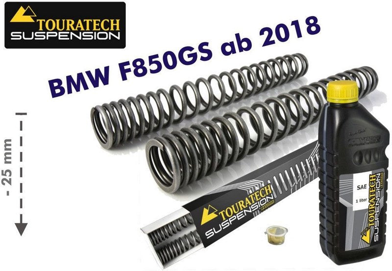 TOURATECH Progressive fork springs for BMW F850GS/BMW F850GS Adventure from 2018 -25mm lowering | 01-082-5889-0