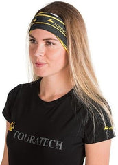 TOURATECH Multi functional head cloth "Stripes", black/yellow | 01-200-0217-0