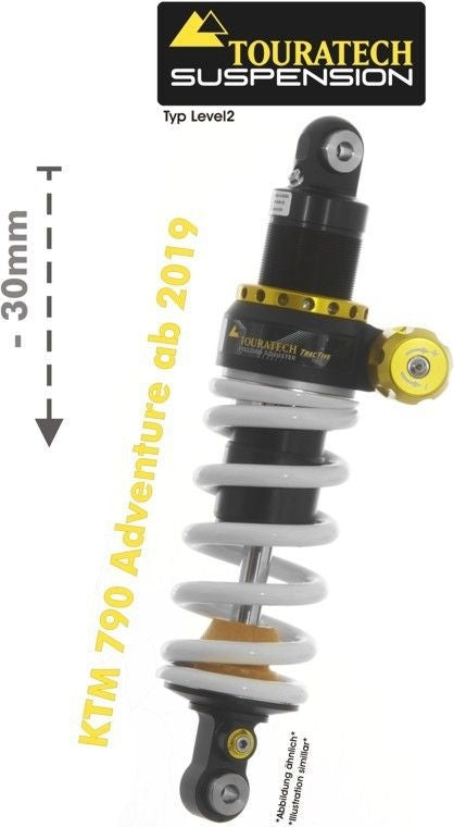 TOURATECH Touratech Suspension lowering shock (-30 mm) for KTM 790 Adventure from 2019 type Level2 | 01-372-5866-0