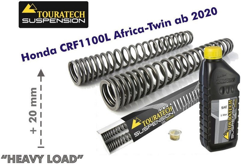 TOURATECH Progressive fork springs for Honda CRF1100L Africa Twin from 2020 +20mm / HEAVY LOAD | 01-403-5837-0