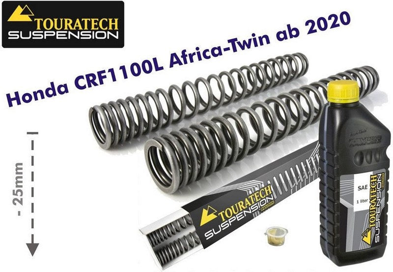 TOURATECH Progressive fork springs for Honda CRF1100L Africa Twin from 2020 -25mm lowering | 01-403-5838-0