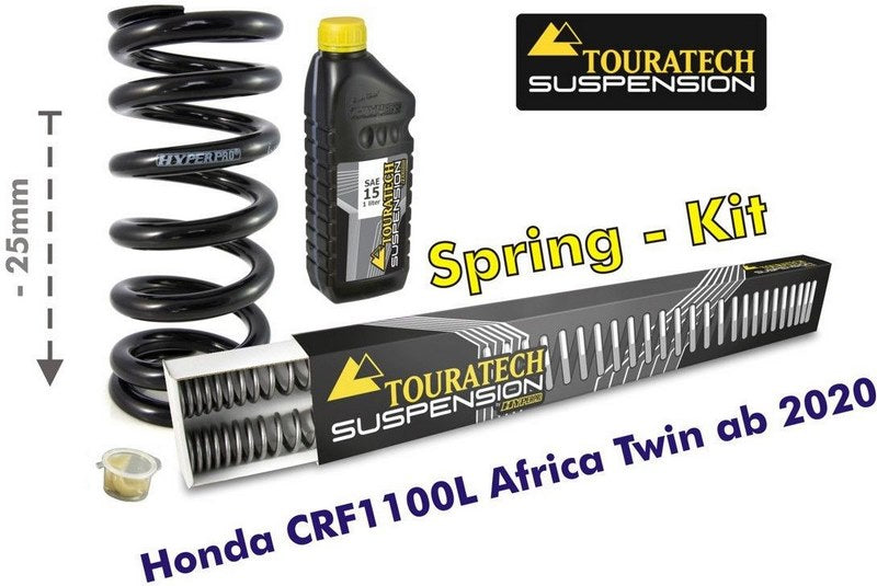 TOURATECH Height lowering KIT -25mm, for Honda CRF1100 Africa Twin from 2020 replacement springs | 01-403-5842-0