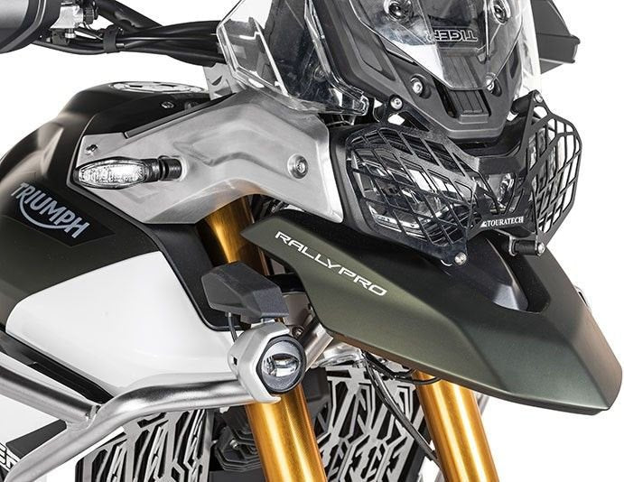 TOURATECH Headlamp guard black with quick release fastener for Triumph Tiger 900 *OFFROAD USE ONLY* | 01-421-5095-0