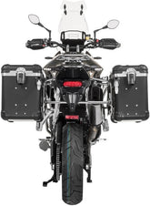 TOURATECH ZEGA Evo aluminium pannier system for Triumph Tiger 900, Color: And-Black, Size: 38/45, Color for Rack: Silver | 01-421-6837-0