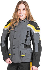 TOURATECH Compañero World Traveller, jacket women, Color: Yellow-Gray, Size: 36 | 01-510-3236-0