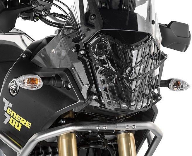 TOURATECH Headlamp guard black with quick release fastener for Yamaha Tenere 700 *OFFROAD USE ONLY* | 01-632-5095-0