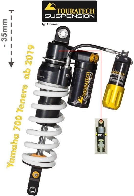 TOURATECH Touratech Suspension lowering shock (-35mm) for Yamaha 700 Tenere from 2019 Type Extreme | 01-632-5871-0