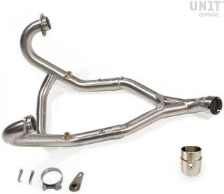 Unit Garage Headpipe without Catalytic Converter in inox (EURO 5) | 1617-21-1618-21