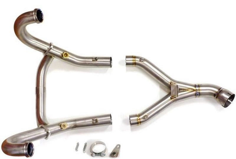 Unit Garage Headpipe without Catalytic Converter Titanium with visible welding | COD. 1617TitS