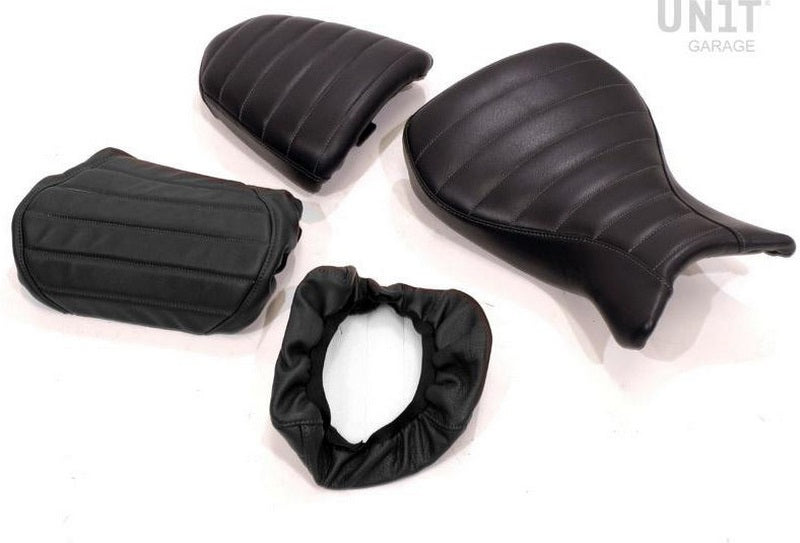 Unit Garage Seat cover in Black Leather (double seat) | COD. 1628Black