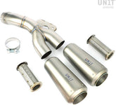 Unit Garage Double Low Pipe Titanium with visible welding | COD. 1631TitS
